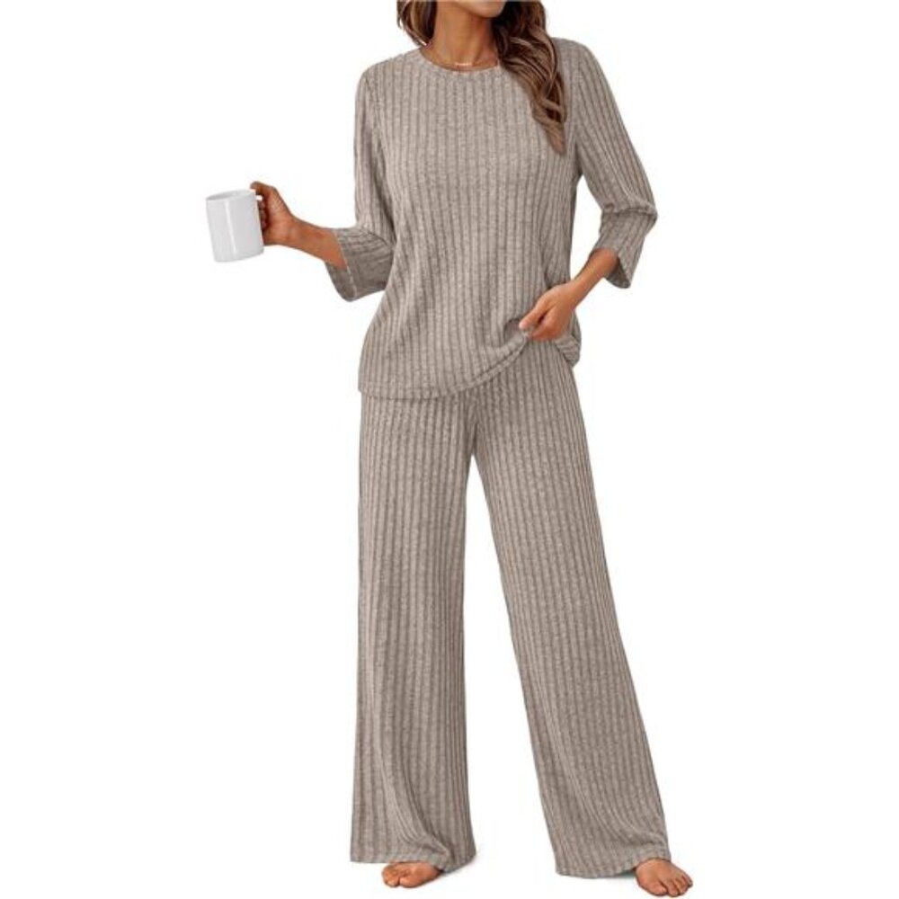 Womens 2 Piece Lounge Sets Pajamas Matching Outfits 2026 3/4 Sleeve Fall